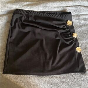 Elegant Black Skirt with Gold Accents